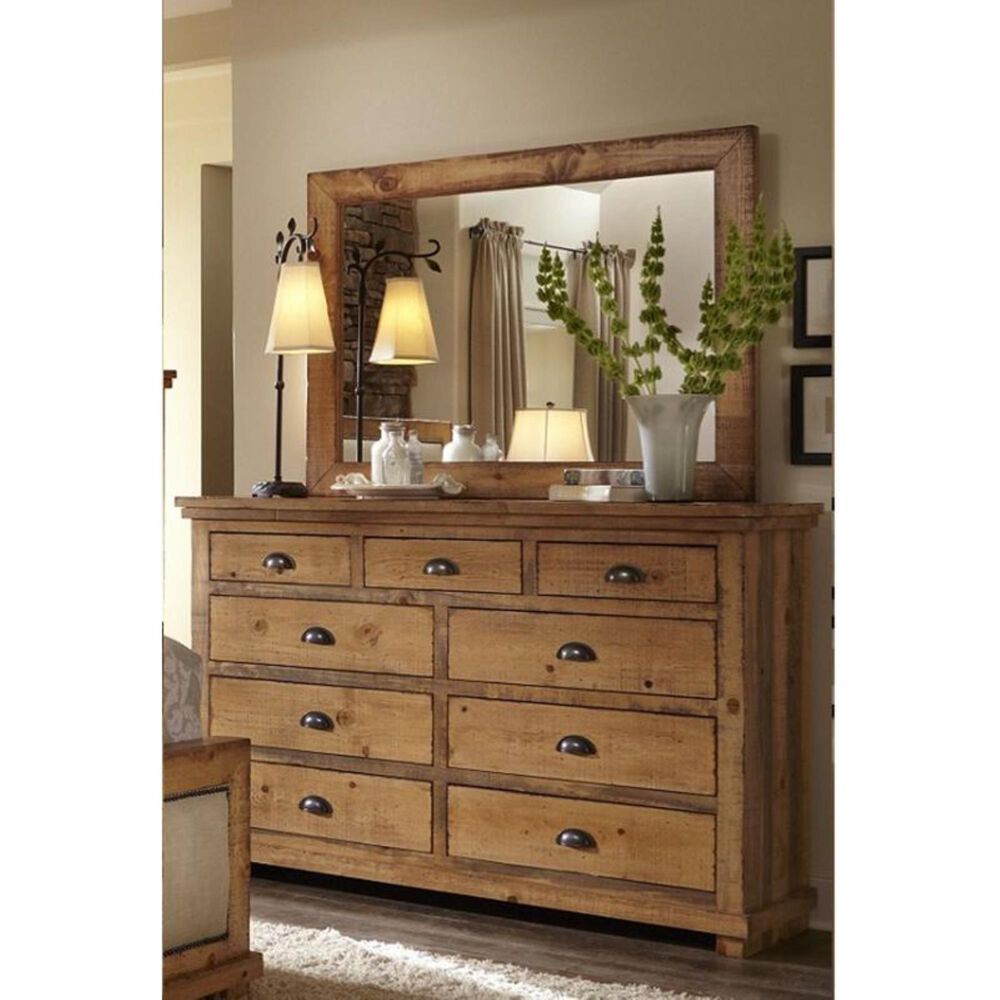 Tiddal Home Willow 9 Drawer Dresser in Distressed Pine, , large