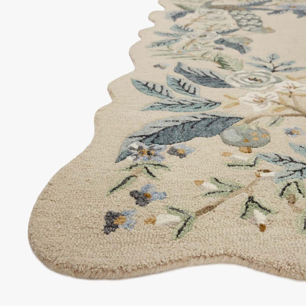 Rifle Paper Co Crafted by Cloth and Company Silhouette 2&#39;3&quot; x 3&#39;9&quot; Blue Area Rug, , large