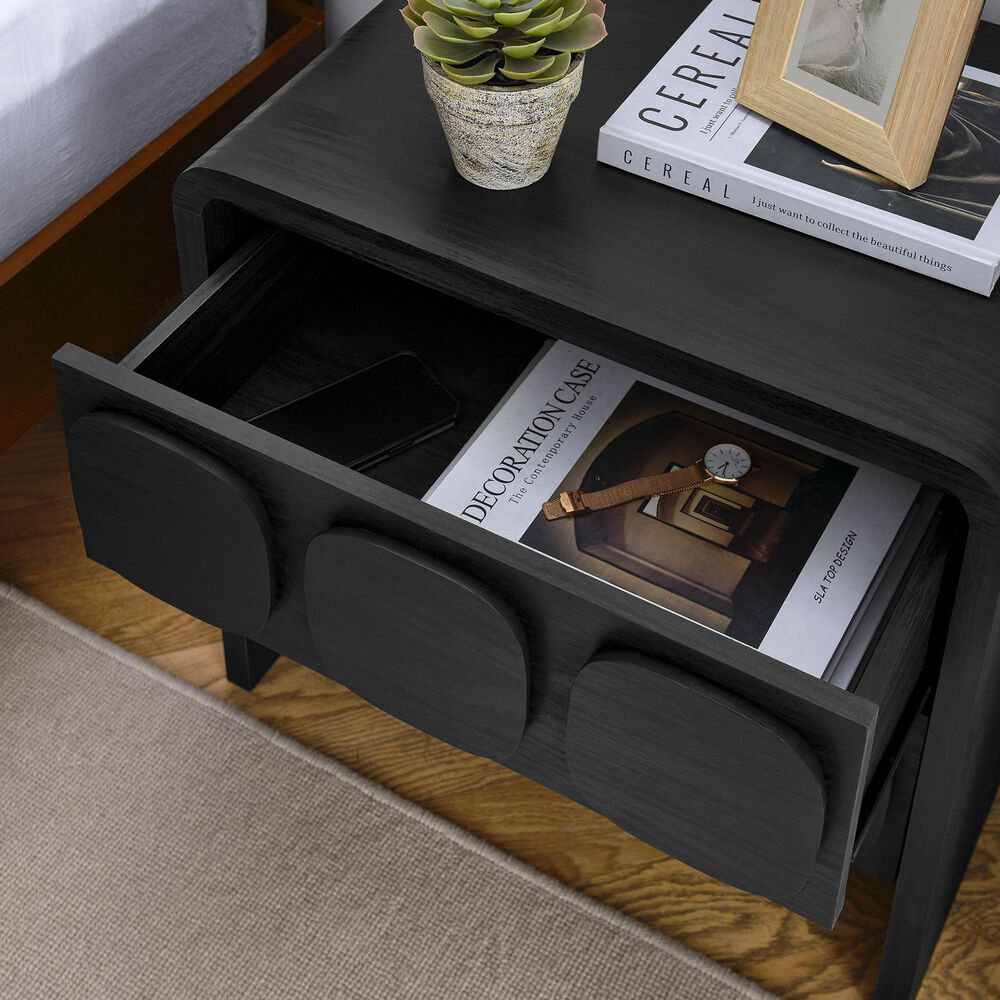 Modway Toscana 2 Drawer Nightstand in Black, , large