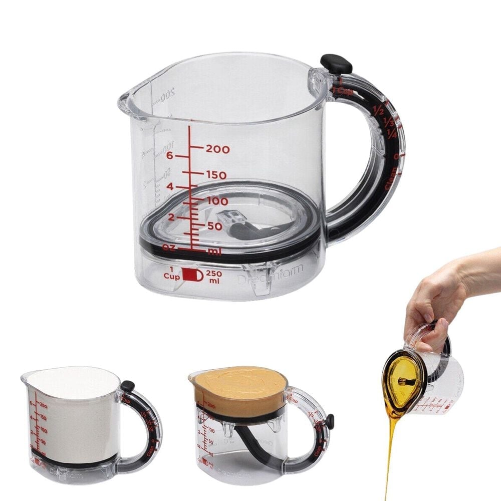 Dreamfarm Upcup Scrape Up Measuring Cup in Clear, , large