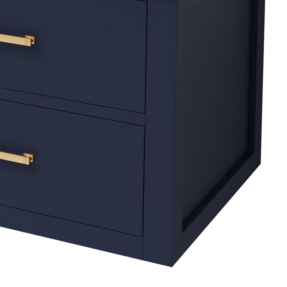 Lexora Home Castor 60" Double Bathroom Vanity in Blue with 2 cm White Carrara Marble Top and Rectangular Sinks, , large