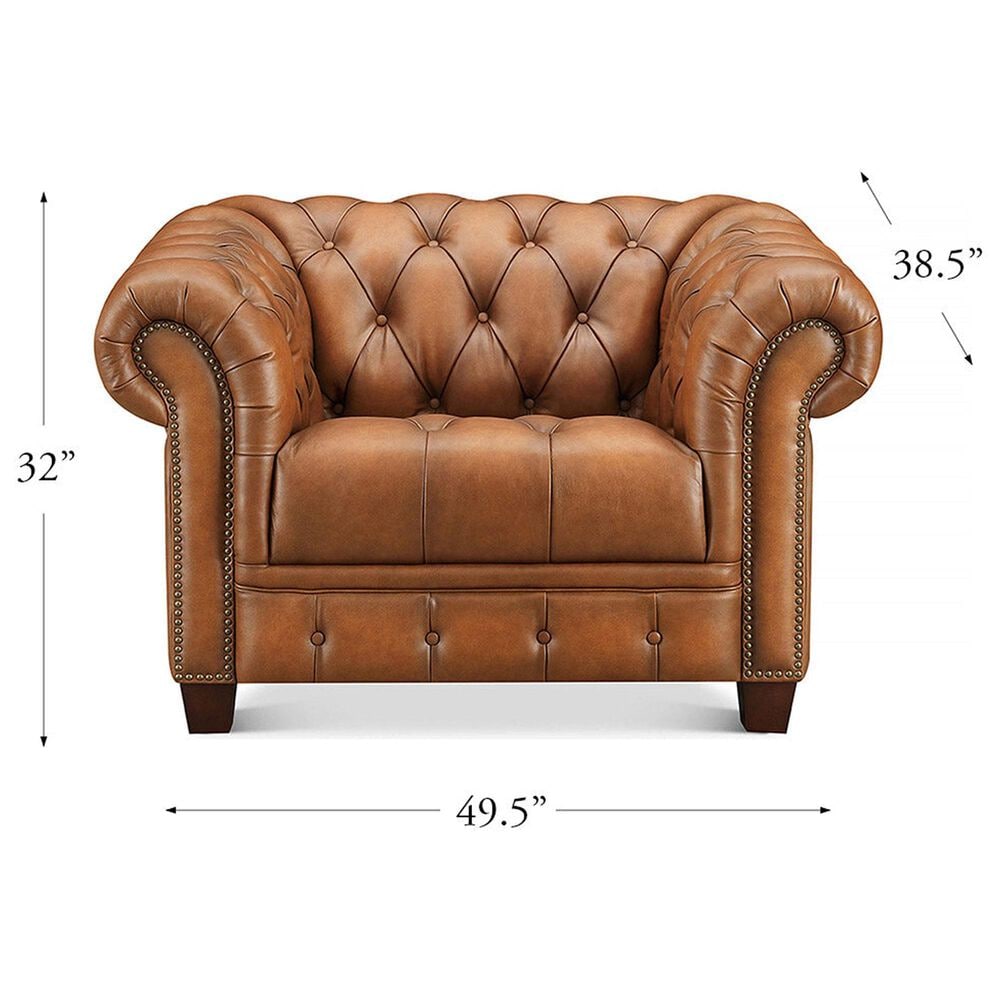 Hydeline York Leather Accent Chair in Saddle (Set of 2), , large