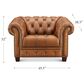 Hydeline York Leather Accent Chair in Saddle (Set of 2), , large