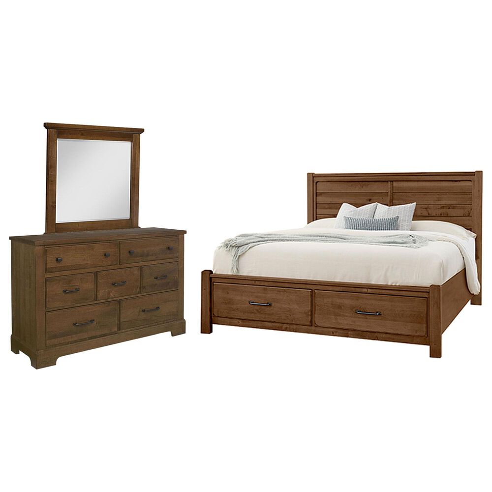 Viceray Collections Cool Rustic 3-Piece King Plank Bedroom Set with Storage in Amber, , large