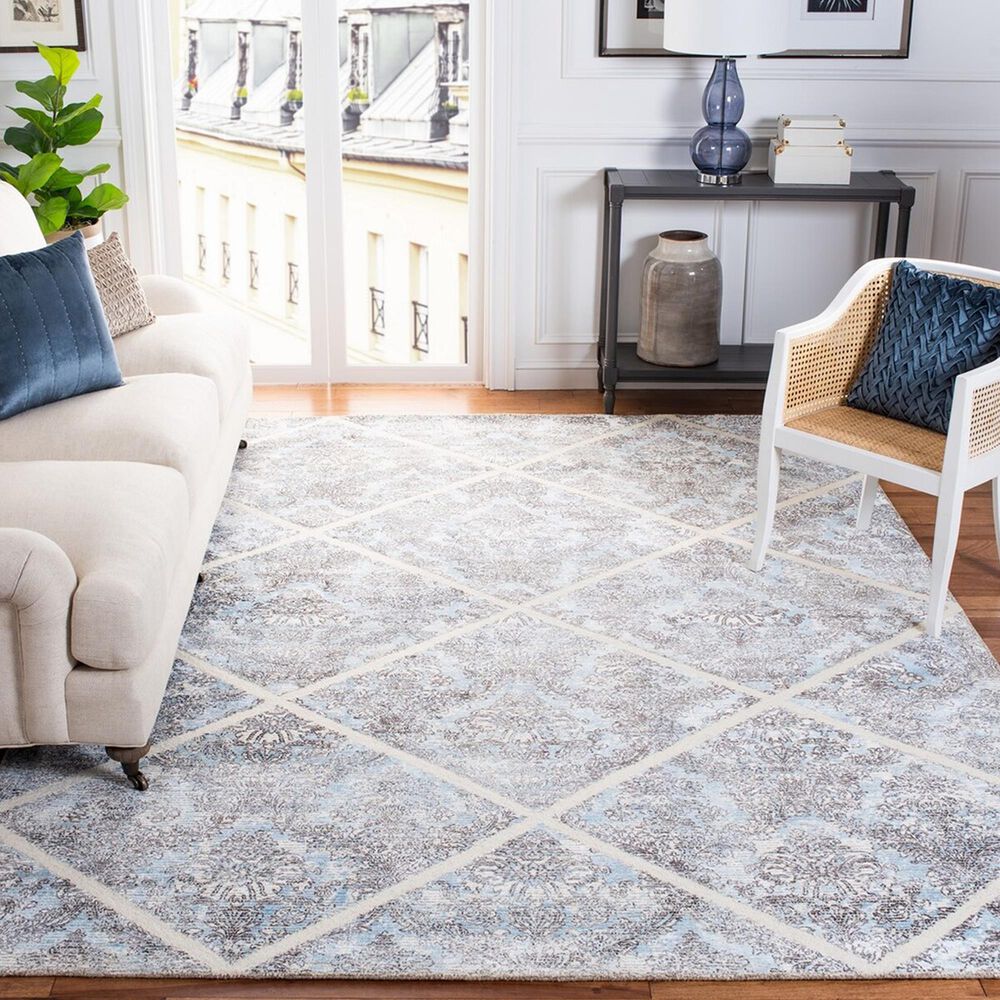 Safavieh Artistry ARR667M 8&#39; x 10&#39; Ivory and Blue Area Rug, , large