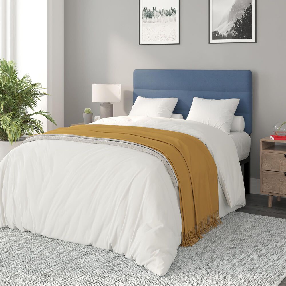 Flash Furniture Paxton Full Upholstered Headboard in Blue, , large