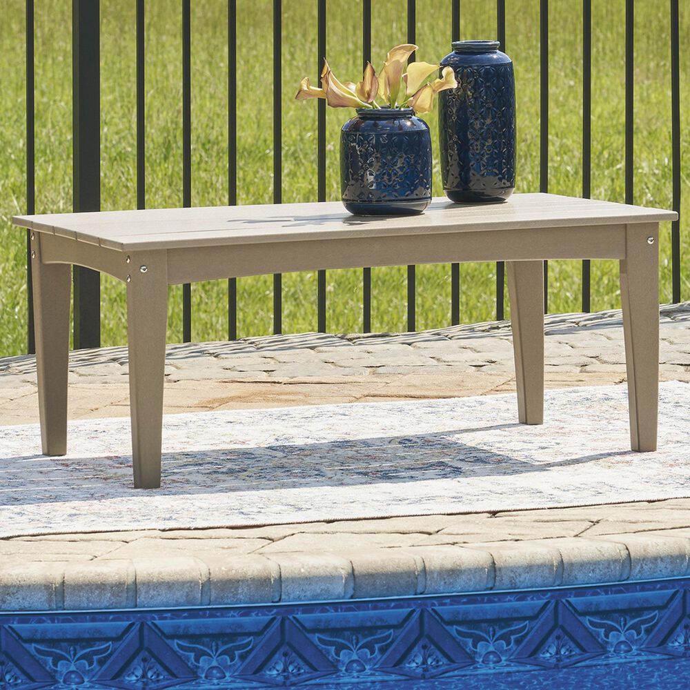 Ashley Hyland Wave Patio Rectangular Coffee Table in Driftwood, , large