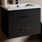 Lexora Home Castor 24" Single Bathroom Vanity in Black with White Acrylic Top and Rectangular Sink, , large