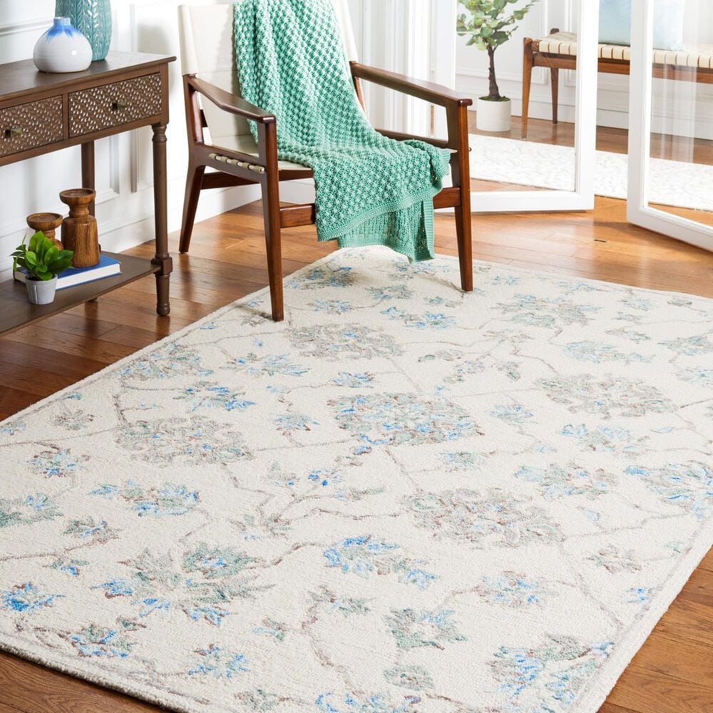 Safavieh Micro-Loop Oriental 5&#39; x 8&#39; Ivory and Grey Area Rug, , large