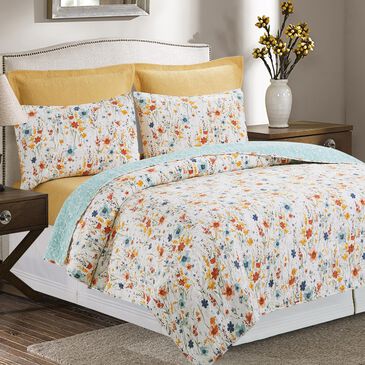 C and F Home Sheila 2-Piece Twin Quilt Set in Red, Yellow, White and Blue, , large