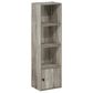HOMLUX 4-Tier Shelf Bookcase with Door Storage Cabinet in French Oak, , large