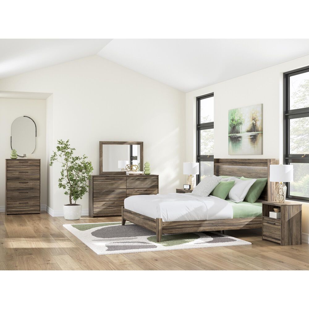 Ashley Elbrim 1-Drawer Nightstand in Brown with USB Port, , large