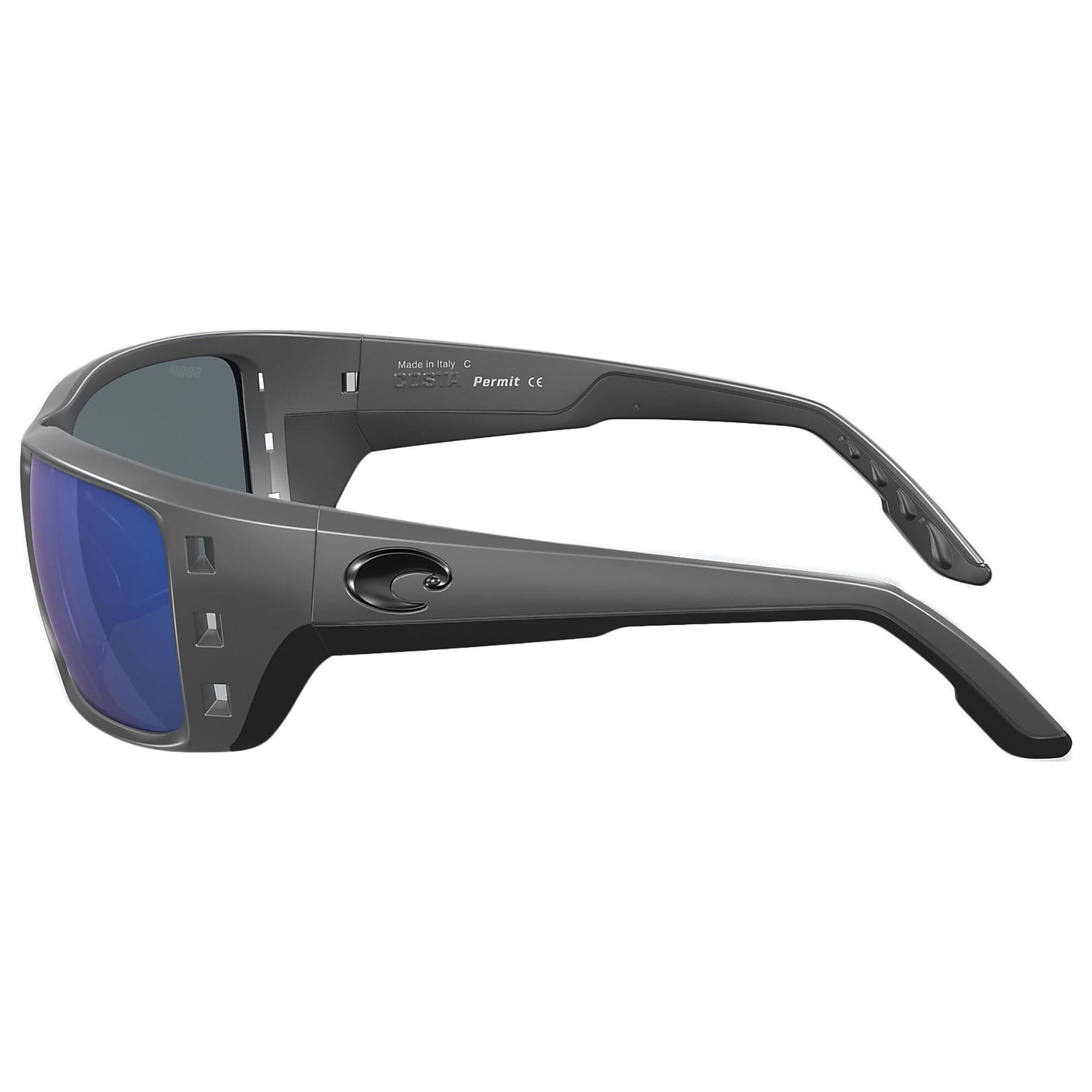 Costa Permit Sunglasses with Blue Mirror Lenses in Matte Gray NFM