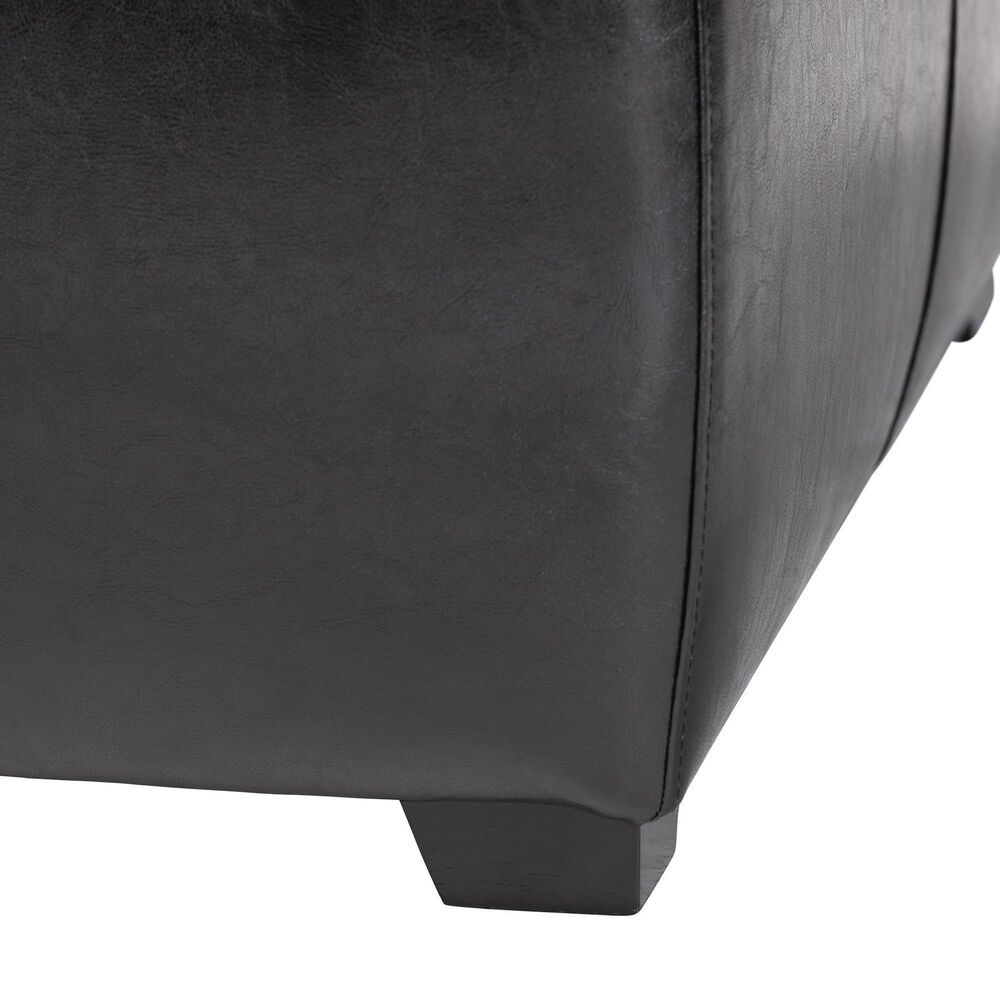 Baxton Studio Square Ottoman Footstool in Black, , large