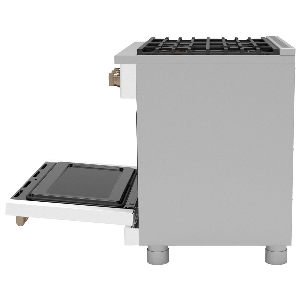 Cafe 6.2 Cu. Ft. Freestanding Natural Gas Range in Matte White and Brushed Bronze, , large