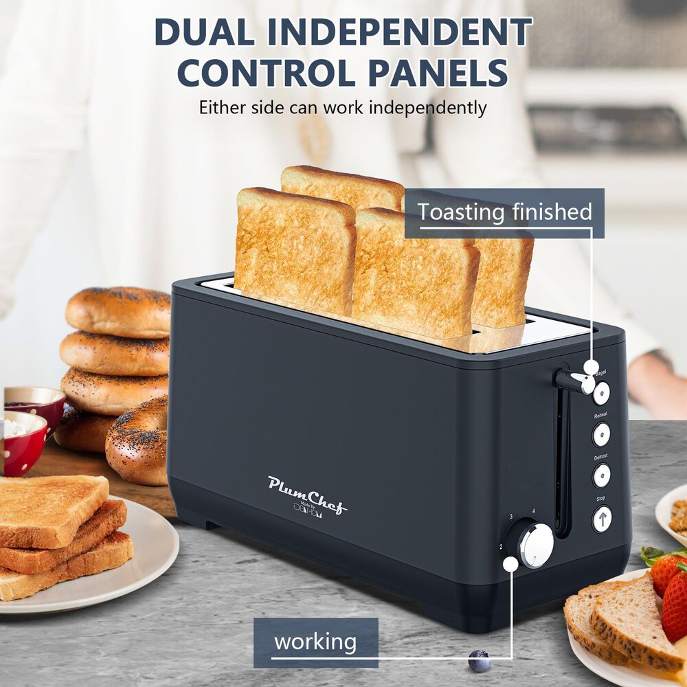 HOMLUX 4-Slice Toaster in Antique Blue, , large