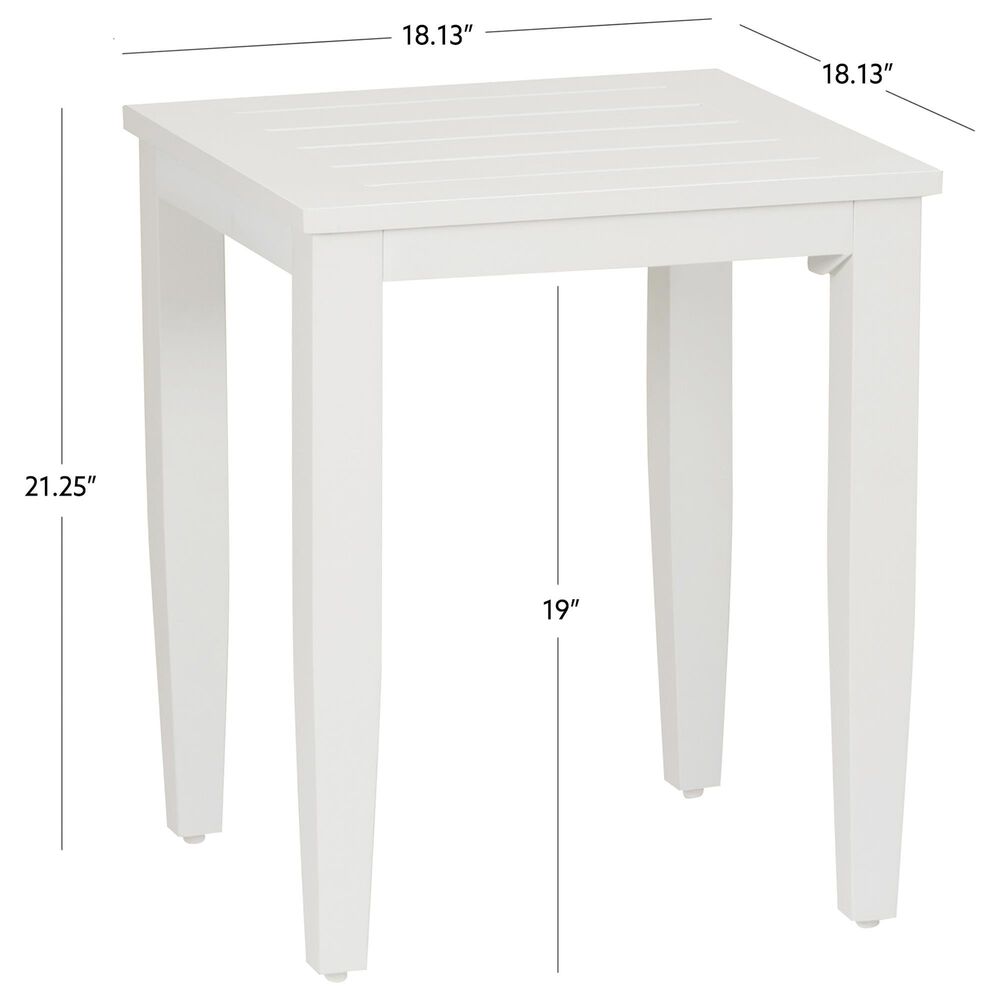 Linon Home Decor Claiborne Square Side Table in White, , large