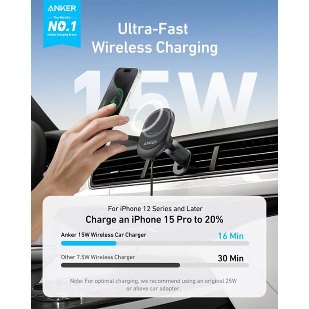 Anker MagGo Wireless Car Charger Bundle in Black, , large