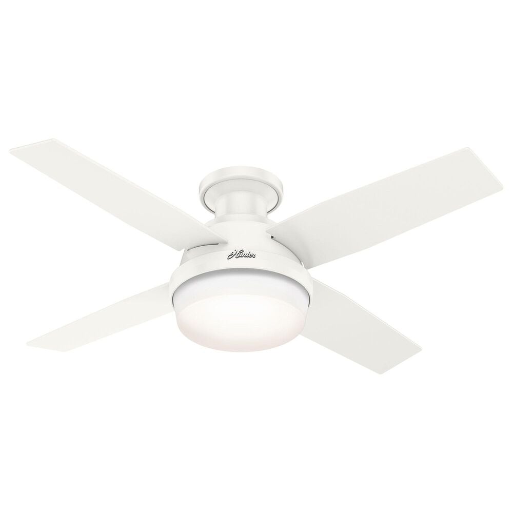 Hunter Dempsey Low Profile 44&quot; Ceiling Fan with LED Lights in Fresh White, , large