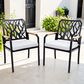 Hearth and Haven Patio Dining Chair with Branch-Like Backrest in Bourbon Brown (Set of 2), , large