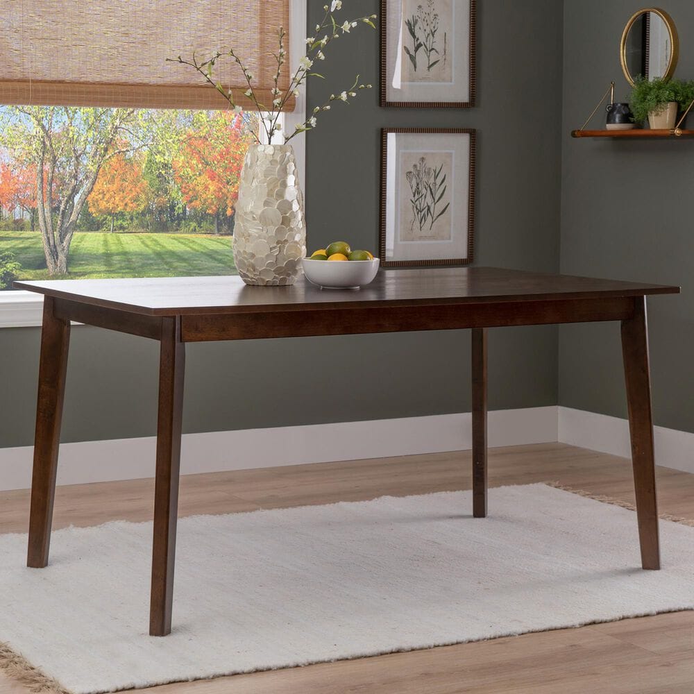 Linon Home Decor Drury Dining Table in Rich Brown - Table Only, , large