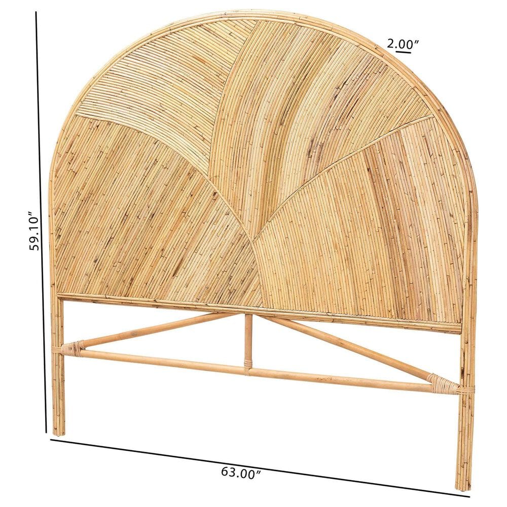 Baxton Studio Seana King Panel Headboard in Honey, , large