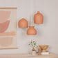 Creative Coop Sienna 1-Light Large Pendant with Terra Cotta Shape in White, , large
