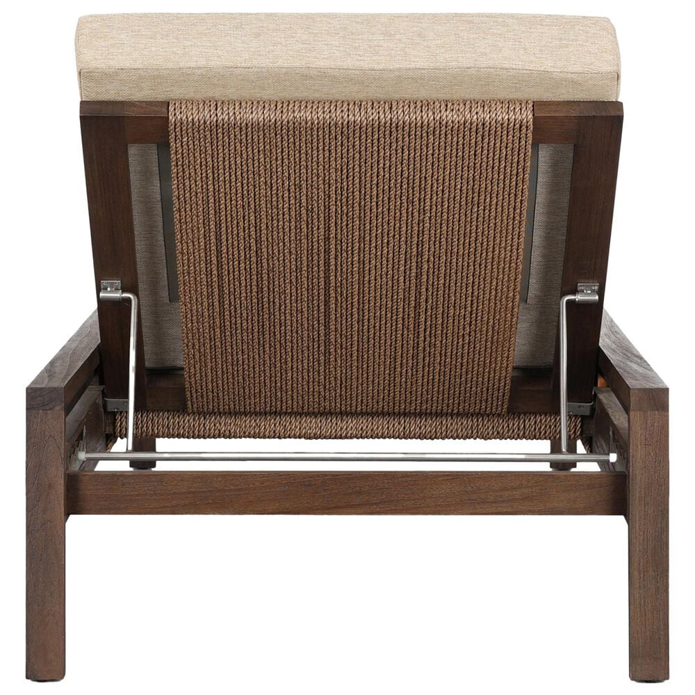 Four Hands Brio Outdoor Chaise Lounge in Ellor Beige and Stained Saddle Brown, , large