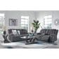 Ashley Observation Power Reclining Sofa with Drop Down Table in Steel Velvet, , large