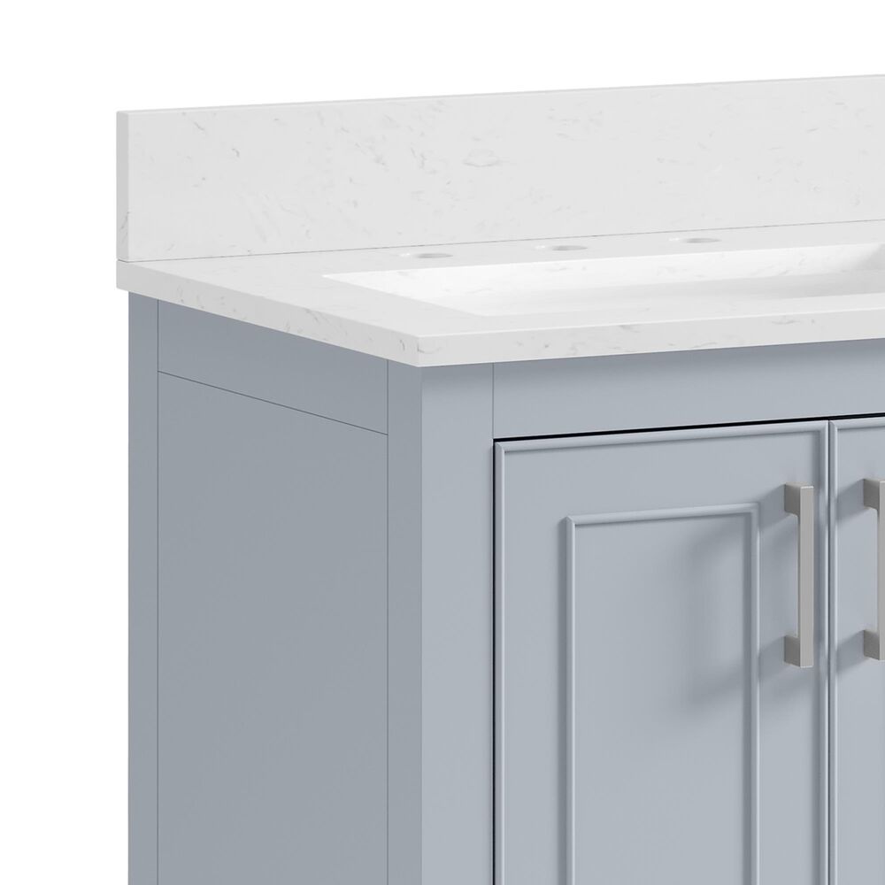 37B Lucerne 24" Single Bathroom Vanity Cabinet in Soft Blue with Marble Top and Backsplash, , large