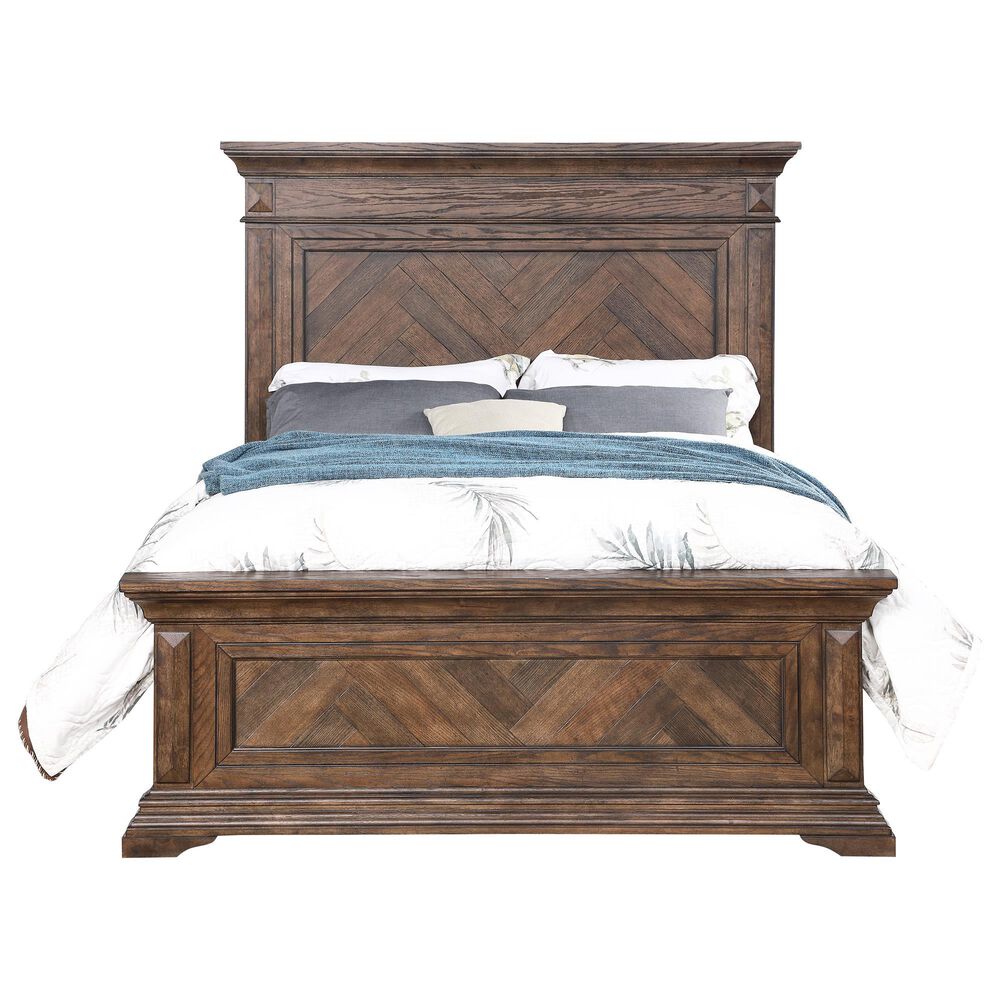 New Heritage Mar Vista Queen Bed in Brushed Walnut with USB Ports, , large