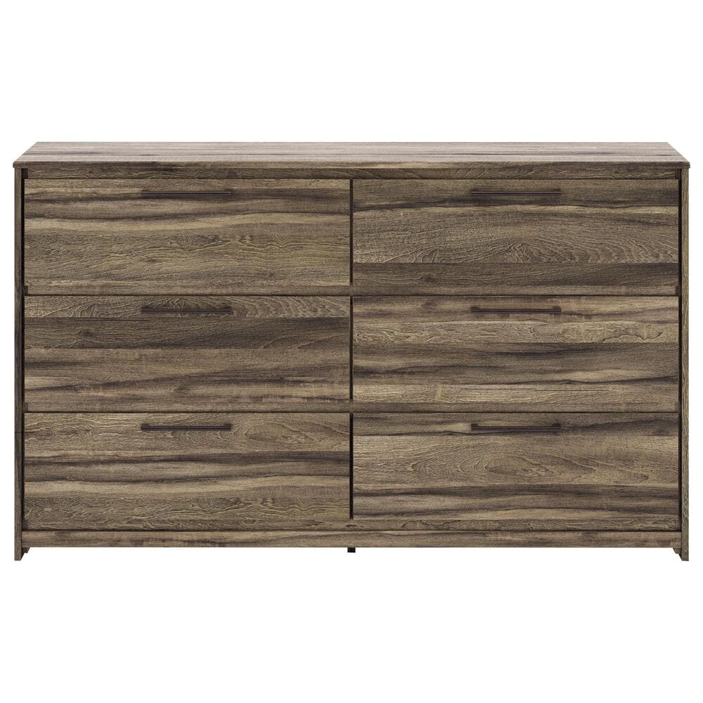 Ashley Elbrim 5-Piece Full Panel Bedroom Set in Weathered Brown, , large