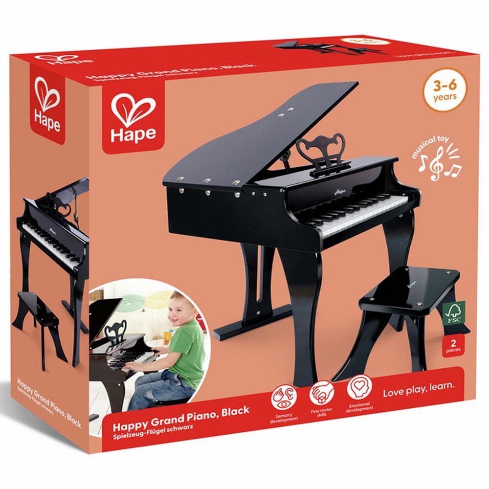 Hape Toys Happy Grand Piano in Black, , large