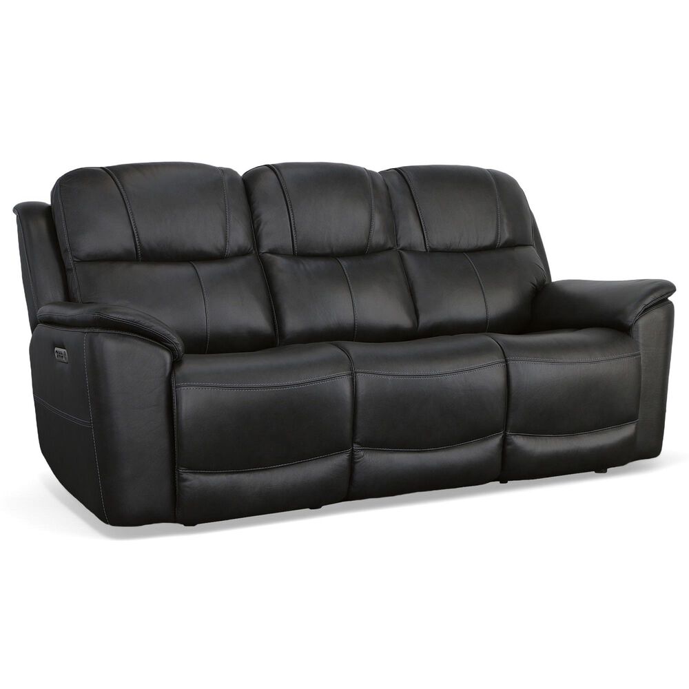 Flexsteel Crew 3-Piece Power Reclining Living Room Set in Raven Black, , large