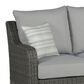 Ashley Elite Park Stationary Patio Loveseat with Cushion in Gray, , large