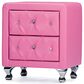Baxton Studio Stella 2-Drawer Upholstered Nightstand in Pink, , large