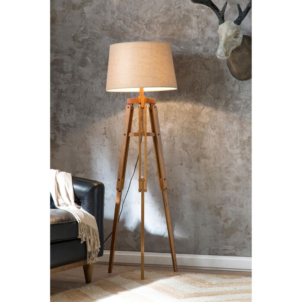 Creative Coop Mariner Floor Lamp in Brown, , large