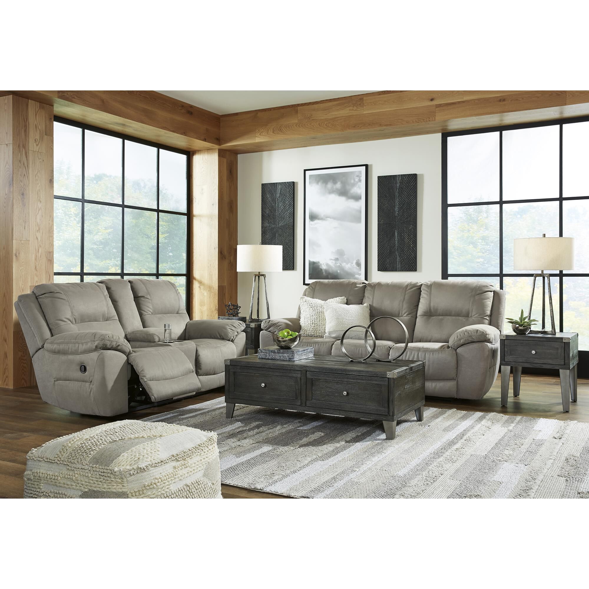 Ashley Next-Gen Gaucho Manual Reclining Loveseat with Console in Putty