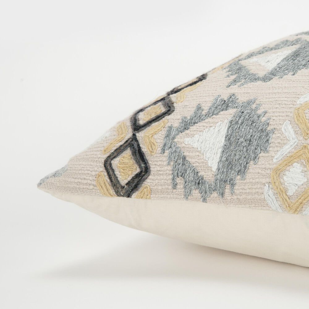 Rizzy Home Geometric 20&quot; Down Filled Pillow in Natural, , large