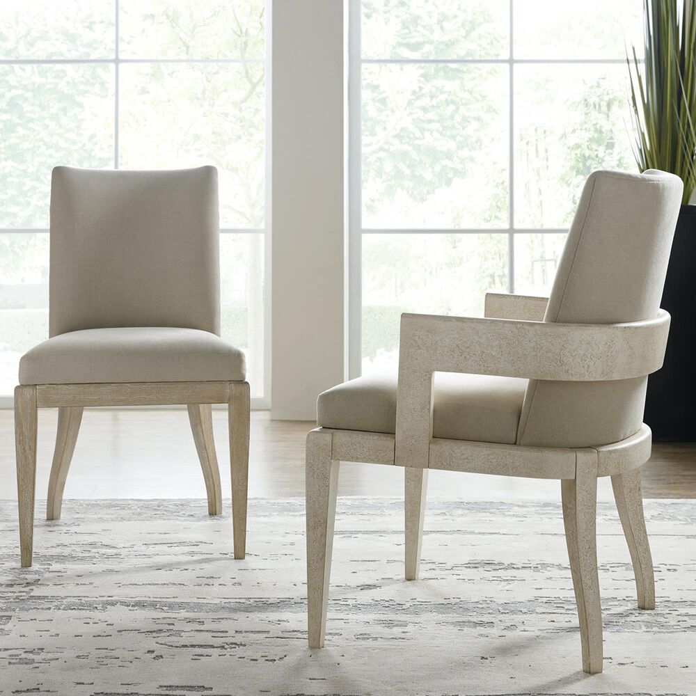Hooker Furniture Cascade Arm Chair with Beige Cushion in Creamy &#40;Set of 2&#41;, , large