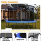 HOMLUX 12" Outdoor Trampoline with Enclosure Net and Ladder in Blue, , large