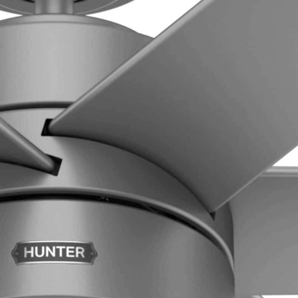 Hunter Solaria 72&quot; Outdoor Ceiling Fan with LED Light in Matte Silver, , large