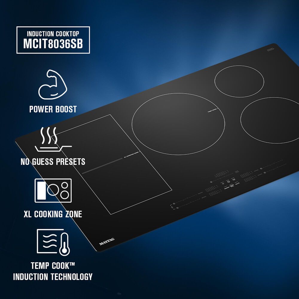 Maytag 36&quot; Induction Cooktop with Power Boost in Black, , large
