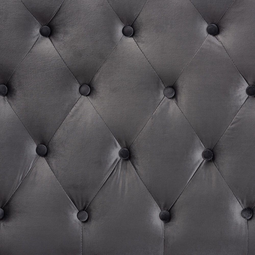 Baxton Studio Clovis Full Upholstered Headboard in Grey, , large