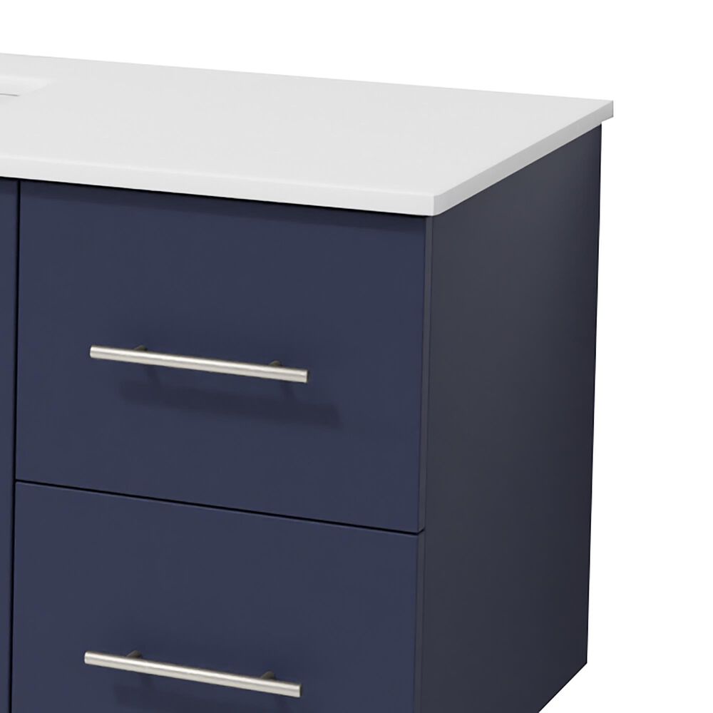 Lexora Home Geneva 84" Double Bathroom Vanity in Navy Blue with 2 cm White Quartz Top and Rectangular Sinks, , large