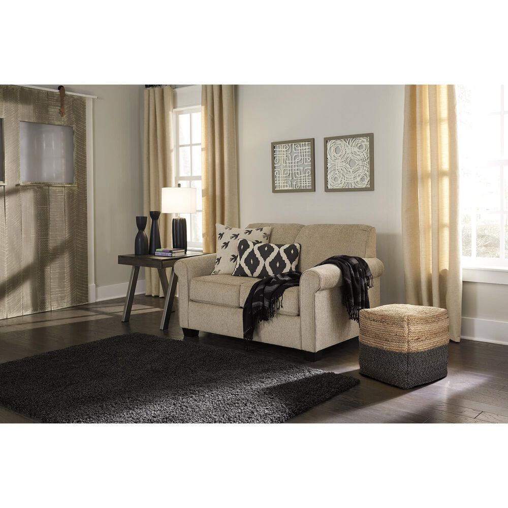 Ashley Sweed Valley Pouf in Natural and Black, , large