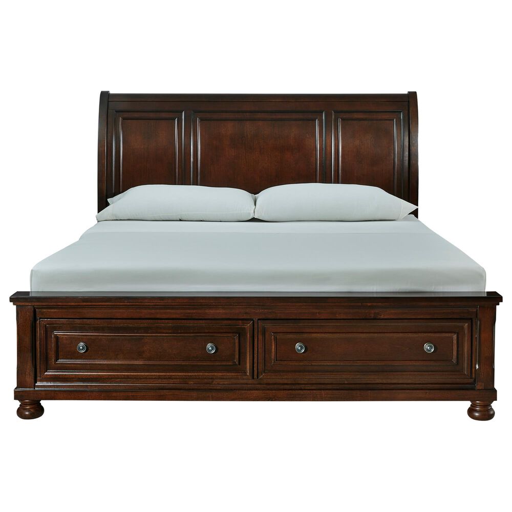 Ashley Porter King Sleigh Storage Bed in Rustic Brown, , large