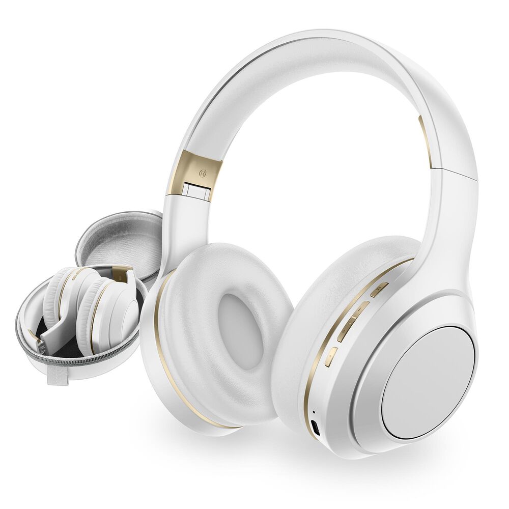 Sentry Active Noise Cancelling Premium Bluetooth Headphones in White, , large