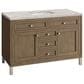 James Martin Vanities Chicago 48" Single Bathroom Vanity in Whitewashed Walnut with 3 cm Victorian Silver Quartz Top and Rectangular Sink, , large