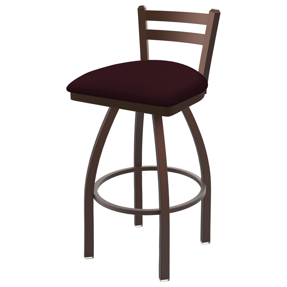 Holland Bar Stool 411 Jackie 25" Low Back Swivel Counter Stool with Bronze and Canter Bordeaux Seat, , large